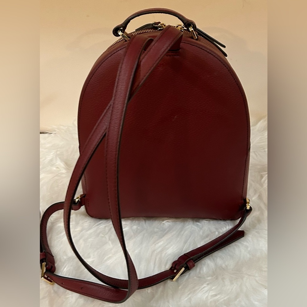 Kate Spade Pebbled Leather Backpack Burgundy bag - Picture 6 of 12